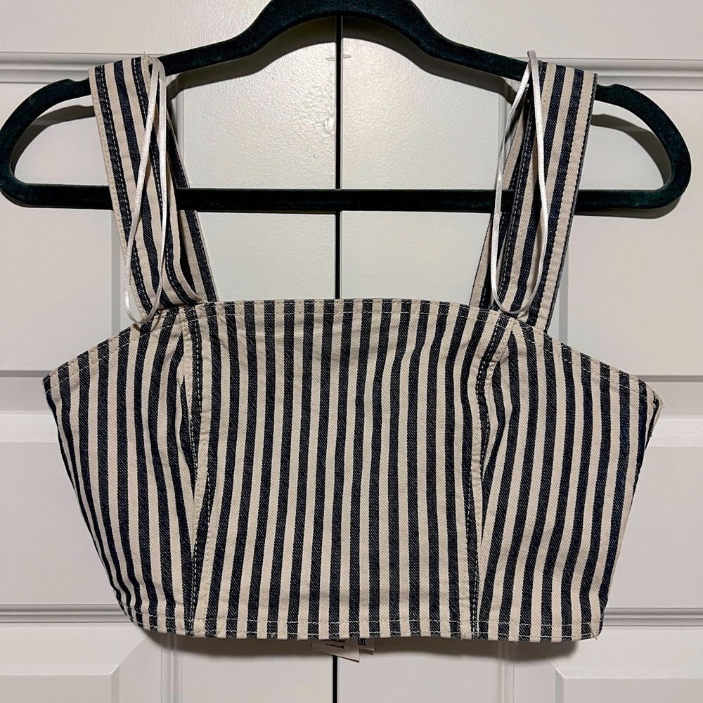 ZARA Women’s Denim Halter/Crop Top